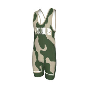 Nouveau modèle 2026 – Combinaison de lutte/singlet de musculation pour jeunes, motif camouflage, personnalisable avec logo par sublimation - Product Image 3