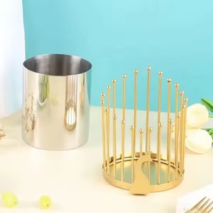 Stylish Gold Stand with Silver Holder Perfect for Kitchen <b>Tabletop</b> Display Guest Serving And Elegant Multipurpose Organizer - Product Image 3
