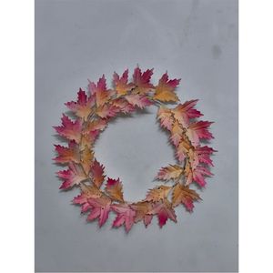 Metal Maple <b>Leaf</b> Wreath Candle Holder Autumn Wall Hanging T-<b>Light</b> Candlestick Thanksgiving Christmas Home Hotel Wedding Decor - Product Image 1