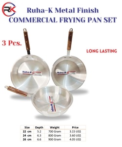 Sartén Plana Super Metal Ruha-K Tawa de 30 cm (12 Pulgadas) con Mango de Madera, Resistente para Cocina de Gas e Inducción - Product Image 4