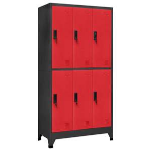 Armoire de rangement en acier anthracite et rouge 35.4 "x 17.7" x 70.9" - Product Image 1