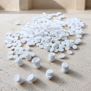 Granulés de masterbatch plastique blancs circulaires, qualité moulage par injection, application générale standard - Product Image 2