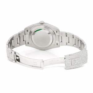 นาฬิกาข้อมือหรูหราประดับเพชรโมอิสซาไนต์ หน้าปัดสีน้ำเงิน ระบบออโตเมติก ตัวเรือนสแตนเลสสตีล - Product Image 3