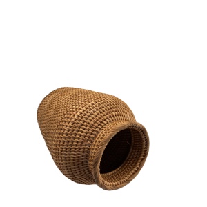 Meilleures ventes de vases à fleurs en rotin naturel Design classique simple Artisanat du Vietnam Boîtes de rangement et bacs tissés à la main Article populaire - Product Image 3