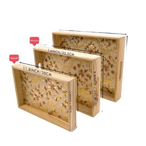 Plateau de service en bois de haute qualité pour hôtels et restaurants, de forme rectangulaire - Product Image 1