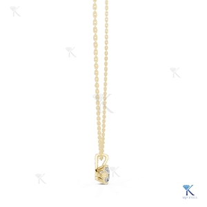 Collar con Colgante de Diamante Cultivado en Laboratorio de 1.00 CT, Oro Sólido de 14K/18K, Certificado IGI, para Bodas y Fiestas, Corte Clásico en Forma de Cesta para Mujer - Product Image 4