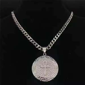 Pendentif médaillon personnalisé en moissanite VVS, taille brillant rond, plaqué argent, serti clos, bijoux hip-hop pour homme, à porter au quotidien - Product Image 2