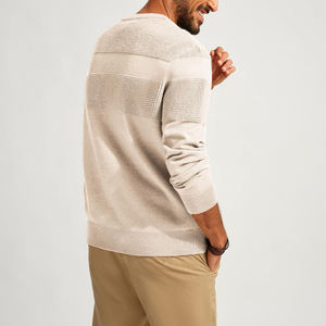 Pulls en laine tricotés chauds d'hiver pour hommes, couleur unie, personnalisables, mode automne, basiques en mélange de coton pour hommes - Product Image 2