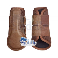 Protège-jambes équestres en maille respirante, bottes de protection à scratchs pour l'entraînement sportif, attelles de tendon pour l'équitation, blanc