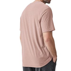 T-shirt personnalisé en coton rose pour homme, col rond, manches courtes, décontracté, respirant, doux, léger, style streetwear d'été, vente en gros - Product Image 5