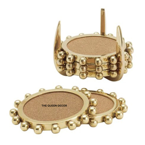 Best Seller Round Shape Home Decor Coffee Table <b>Drink</b> <b>Coasters</b> Metal Gold Plating Decorative Fancy Design - Product Image 1