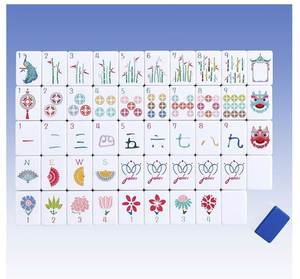 Tuiles de Mahjong en résine peintes à la main, motif floral, artisanat artistique, pièces de jeu de collection, décoration d'intérieur - Product Image 6