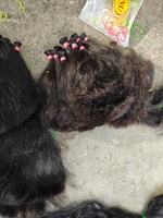 Extensions de cheveux humains vierges indiens Remy, 100g en vrac, lisses, double trame, noir naturel, 100% non traités, prêts à la permanente