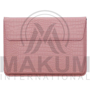 Pink Crocodile Texture Leather <b>Laptop</b> <b>Sleeve</b> with Flap Closure customized <b>laptop</b> cover - Product Image 4