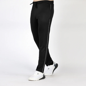 Men's Black Sweatpants With Side Stripe Elastic Waist Drawstring Casual <b>Joggers</b>, Top Quality Product Gym Fitness Wear Trousers - Product Image 1
