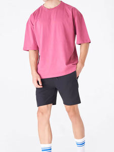 T-shirts et shorts tendance brodés à col montant en coton biologique pour hommes – Collection High Street - Product Image 3