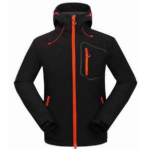 Veste matelassée pour homme en tissu polyester noir respirant, idéale pour la randonnée et l'entraînement hivernal, avec une densité de 380 g/m². - Product Image 1