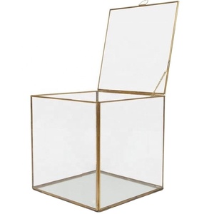 Elegant Decorative Design Glass Jewelry Box Glass And Brass Jewelry Box Square Design Glass Jewelry Box Handmade