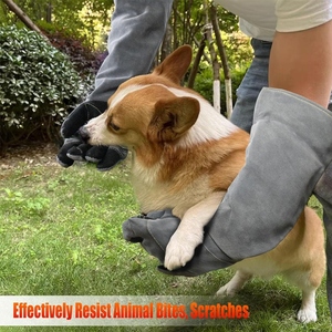 Gants de soudage longs en cuir de vachette pleine fleur, résistants à la chaleur et aux étincelles, pour la lutte contre les incendies et le barbecue, vente en gros - Product Image 5