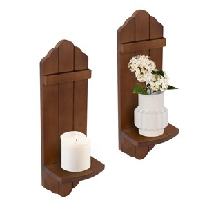 Plateau porte-bougie artisanal en bois de noyer avec laiton - Vente en gros - Product Image 3
