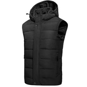 Men's Hooded Lightweight Water Resistant Windproof Packable Puffer Down Vest Padded Outerwear <b>Quilted</b> <b>Waistcoat</b> Jacket OEM - Product Image 1