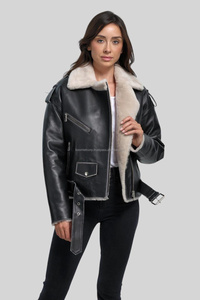 Prix usine hiver en cuir véritable femmes élégant coupe-vent respirant imprimé teint Techniques Western fourrure approvisionnement en gros - Product Image 3