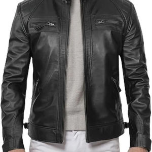 Veste de moto unisexe en cuir véritable, sur mesure, grande taille, imperméable, respirante, meilleur prix de gros - Product Image 1