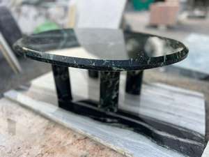 Table basse en marbre vert – Table d'appoint moderne, mobilier de luxe en pierre - Product Image 2