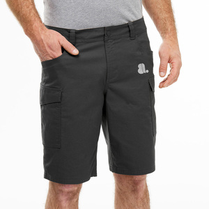 Pantalones Cortos Cargo Negros para Hombre, Cintura Alta, Cierre con Cordón, Secado Rápido, Poliéster, para Exteriores, con Bolsillos, Logotipo Frontal - Product Image 1