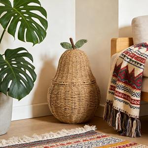 Juego de Cestas de Almacenamiento de Mimbre en Forma de Manzana y Pera, Organizador Natural Tejido a Mano, Adecuado para Sala de Estar, Juguetes y Lavandería - Product Image 3