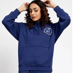 Sudadera larga informal de algodón para mujer, con capucha, bordada, con cremallera, efecto lavado, color personalizado, cuello con capucha - Product Image 4