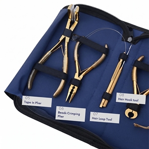 Kit de herramientas profesionales para extensiones de cabello: Alicates para microperlas, alicates para extensiones de queratina, cortador de queratina, clips de salón y alicates para extensiones de cinta. - Product Image 4