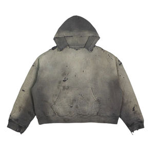 Sweat à capuche pour homme de haute qualité, à manches longues, confortable, thermique, style hiver, grande taille, uni, avec capuche effet vieilli - Product Image 1