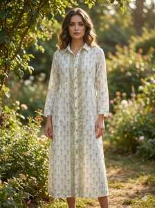 Indian Handmade Cotton Floral Maxi <b>Dress</b> Women Boho Smocked <b>Long</b> Summer Party Wear Eco-Friendly Breathable <b>Beach</b> Wear <b>Dresses</b> - Product Image 6