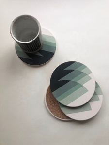 Custom Handmade Modern Luxury Meena Printed Floral Coaster <b>Set</b> with Matching Wooden Storage Eco-Friendly Decorative India - Product Image 5