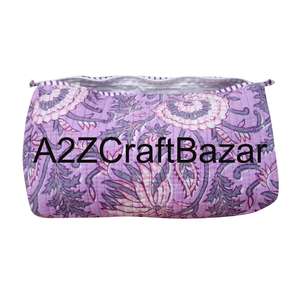 Estuche de Viaje con Cierre y Borlas de Algodón Resistente - Ecológico, Reutilizable, Estilo Vintage, Ligero, Tamaño Pequeño, para Uso Diario y Maquillaje - Product Image 5