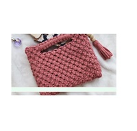 Sac de plage d'été uni en paille naturelle, style panier mignon en macramé, sac à main seau pour accessoires de mode