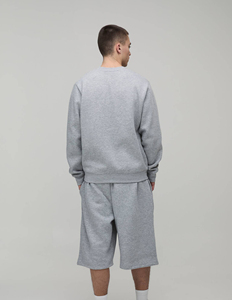 Men’s Oversized Sweatshirt & Long Shorts <b>Set</b> Premium Cotton Fleece Tracksuit Co-Ord <b>Set</b> Knee Length Shorts <b>Set</b> Casual Cotton - Product Image 2