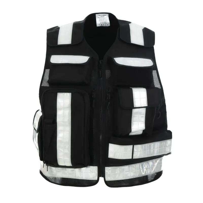 Alta Visibilidade Preto Reflective Safety Tape EMS Paramédico Emergência EMT Primeiros Socorros Resgate Reflective Safety Vest