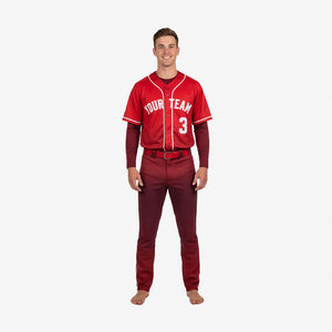 Vêtements de sport, uniforme de baseball en sublimation, tissu 100% polyester, meilleur prix, uniforme de baseball à manches courtes pour équipe - Product Image 5