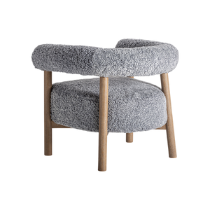 Sillón Contemporáneo Tipo Barril, Tapizado en Bouclé Premium, Respaldo Redondeado, Ergonómico y Confortable, Mueble de Interior - Product Image 2