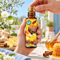 Vinut Trust Shot de gingembre 50 ml avec miel et cannelle, boisson stimulante de l'immunité pour adultes en bouteille en verre