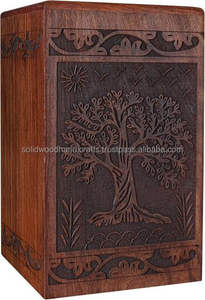 Hot Selling Handmade Wooden Urn <b>Box</b> <b>For</b> Adult <b>Ashes</b> Funeral human Urns Burial Urns - Product Image 2