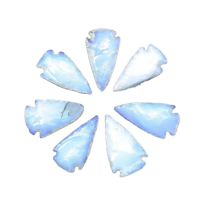 Hochwertige Opalite Kristall Pfeilspitze Halbmond Edelstein Opal Pfeilspitze für Energie heil schmuck Feng Shui aus elegantem Achat