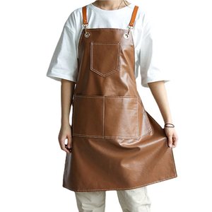 Classic Leather <b>Bib</b> <b>Apron</b> With Multiple Pockets For Cooking 75cm X 60cm - Product Image 4