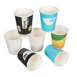 Gobelets en papier synthétique à paroi simple jetables 4oz-16oz pour boissons chaudes/froides, impression personnalisée, vente en gros - Product Image 3