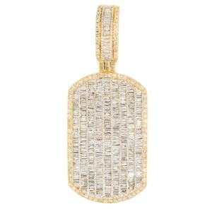 Collar de Lujo con Incrustaciones de Moissanita Baguette, Chapado en Oro de 18K, Estilo Hip Hop, Brillante y Elegante - Product Image 1