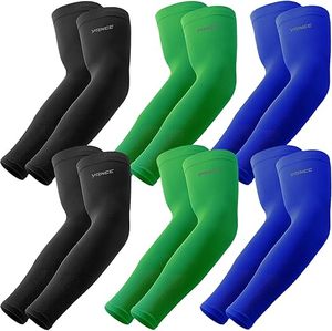 YANCE <b>Arm</b> <b>Sleeves</b> Solid Color <b>Compression</b> Sun Protection UPF50+ for Men Cycling Running Training - Product Image 1