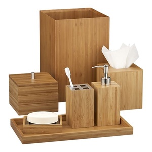 Juego de Baño Decorativo de Madera Natural para Baños de Huéspedes, Hoteles, Spas y Proyectos de Diseño de Interiores Contemporáneos - Product Image 1