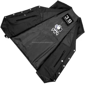 Gilet de motard en cuir véritable, robuste, avec compartiment dissimulé pour armes de poing, pour hommes - Product Image 4